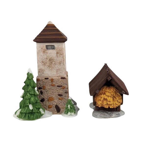 Dept 56 Heritage Village Silo & Hayshed: Vintage Porcelain Christmas Decor - Picture 6 of 9